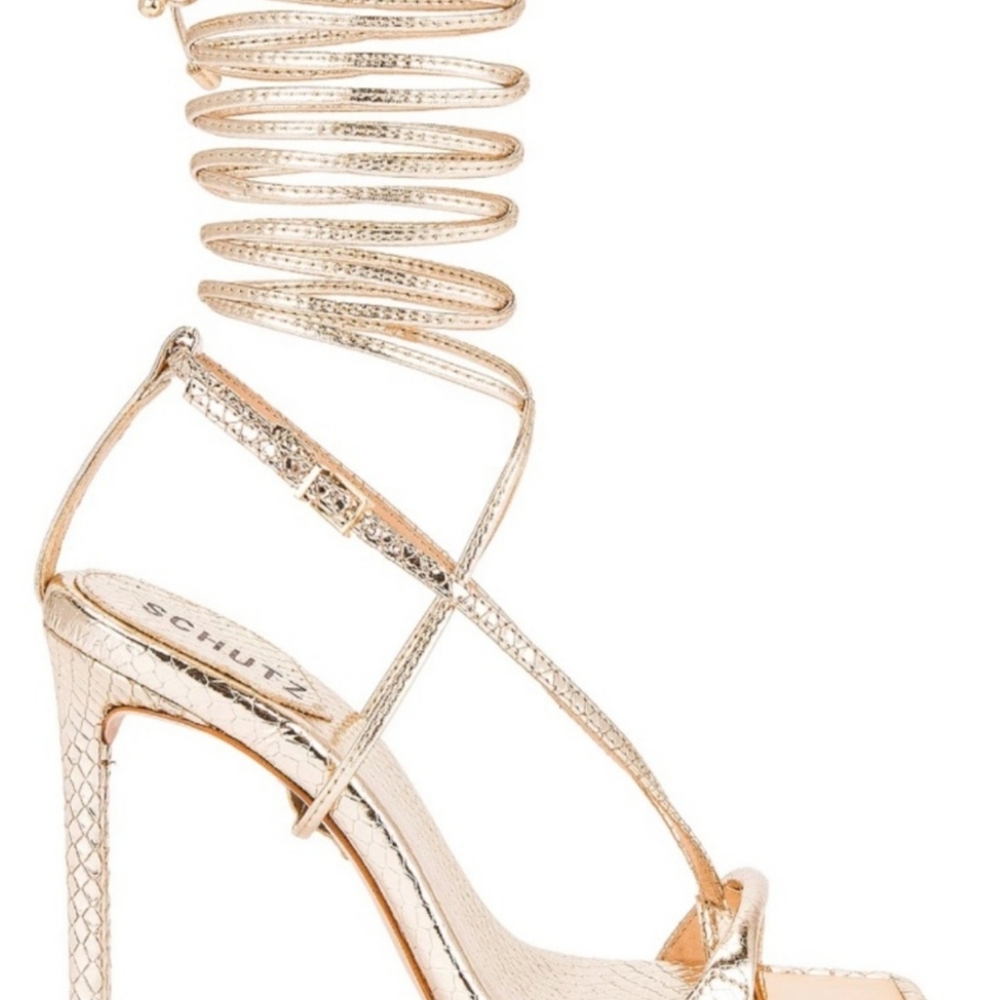 Schutz Vikki Sandal in Platina Size 7.5 from REVOLVE